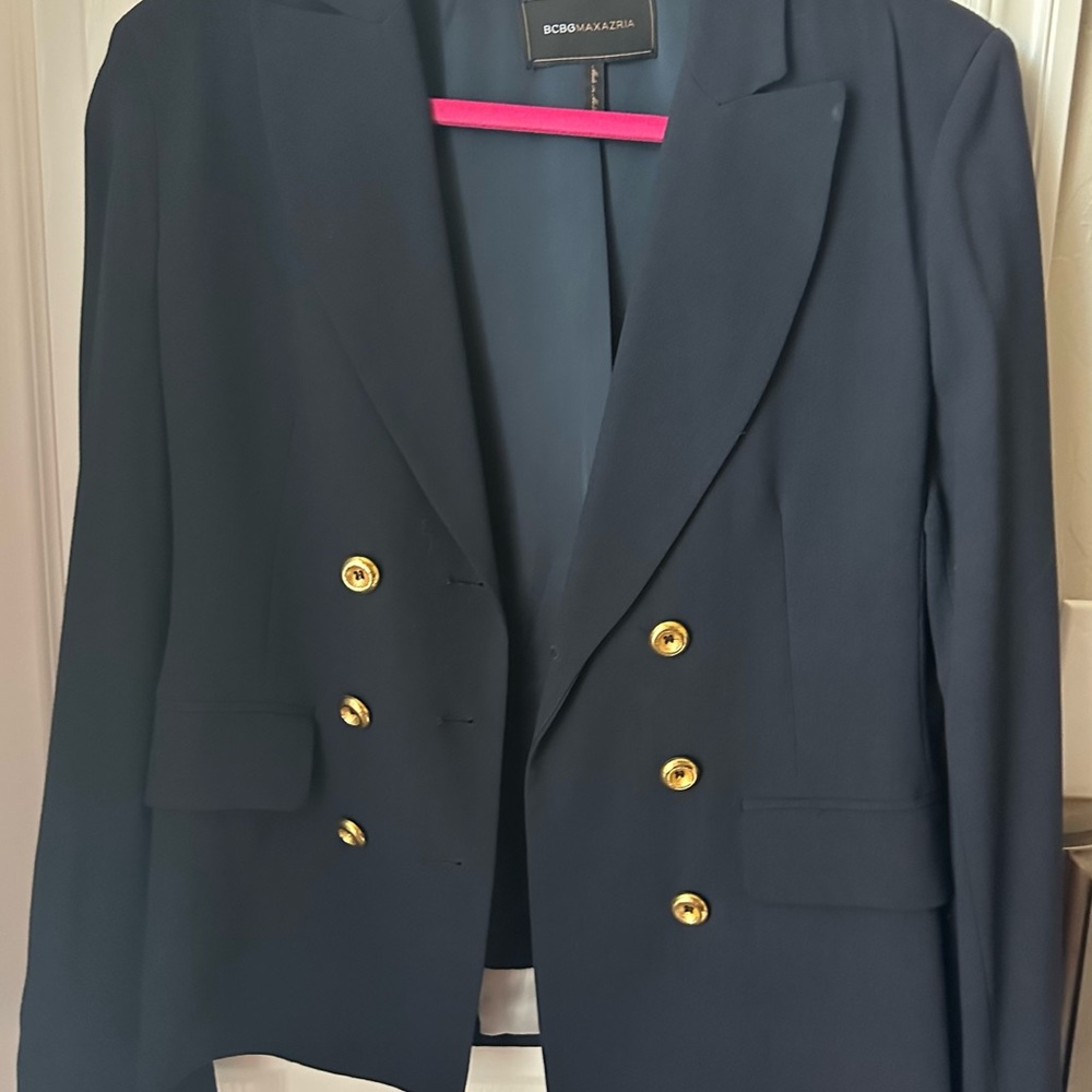 BCBG Navy Blazer w Gold Buttons